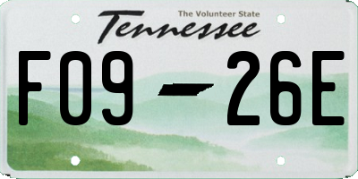 TN license plate F0926E