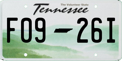 TN license plate F0926I