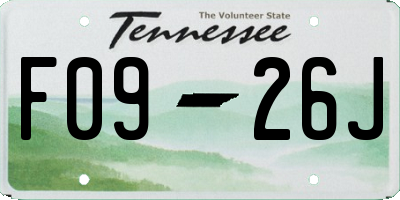 TN license plate F0926J