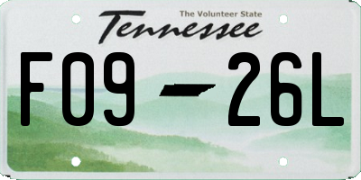 TN license plate F0926L