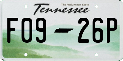 TN license plate F0926P