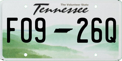 TN license plate F0926Q