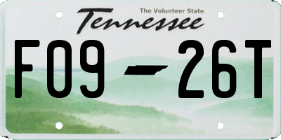 TN license plate F0926T