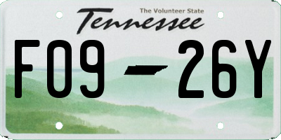 TN license plate F0926Y