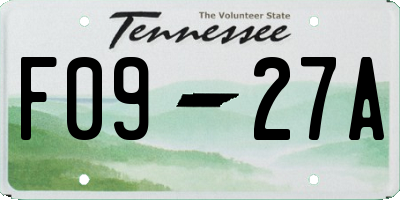 TN license plate F0927A