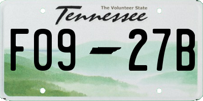 TN license plate F0927B