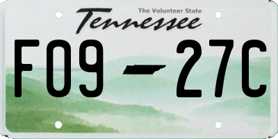 TN license plate F0927C