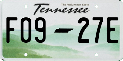 TN license plate F0927E