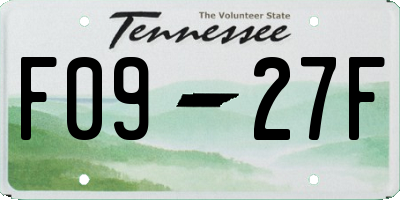 TN license plate F0927F