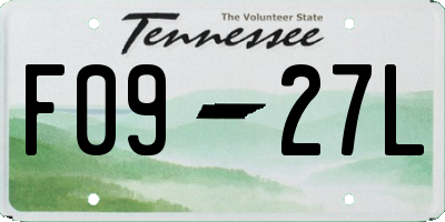 TN license plate F0927L