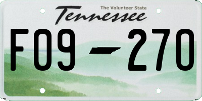 TN license plate F0927O
