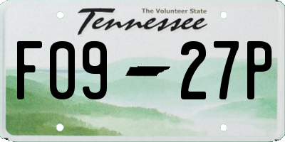 TN license plate F0927P