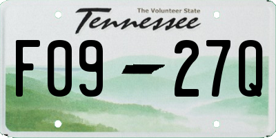 TN license plate F0927Q