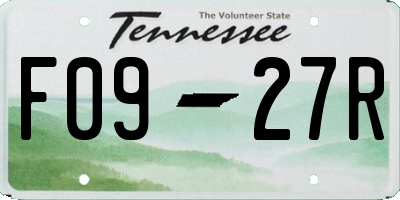 TN license plate F0927R