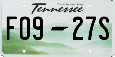 TN license plate F0927S
