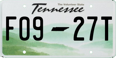 TN license plate F0927T