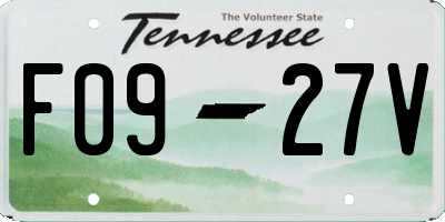 TN license plate F0927V