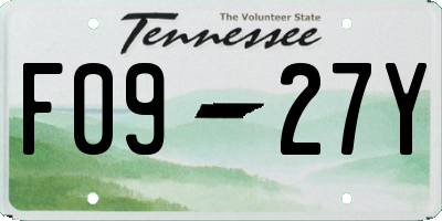 TN license plate F0927Y