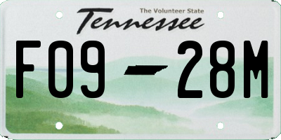 TN license plate F0928M