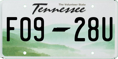 TN license plate F0928U
