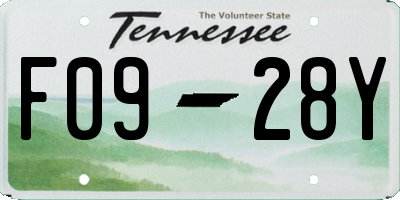 TN license plate F0928Y