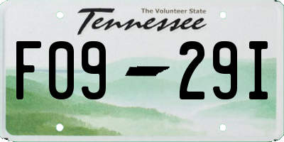TN license plate F0929I