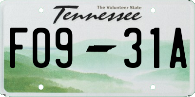 TN license plate F0931A