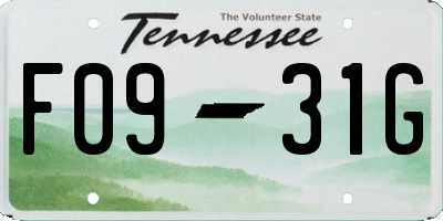TN license plate F0931G