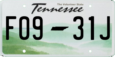 TN license plate F0931J