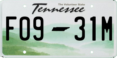 TN license plate F0931M