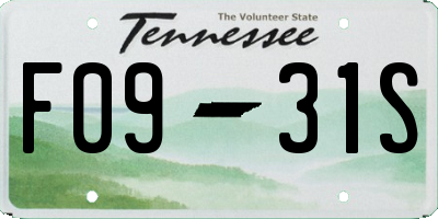 TN license plate F0931S