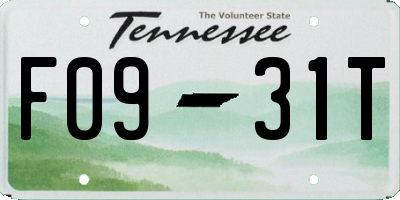 TN license plate F0931T