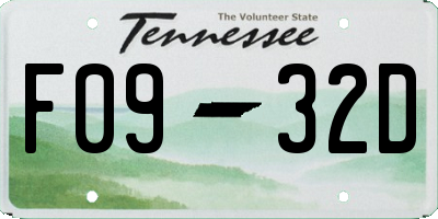 TN license plate F0932D