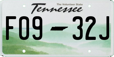 TN license plate F0932J