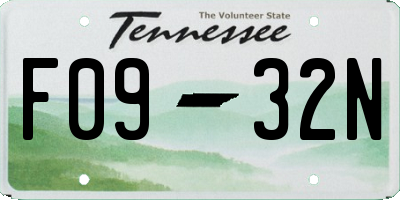 TN license plate F0932N