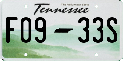 TN license plate F0933S
