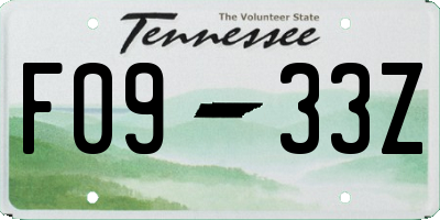 TN license plate F0933Z