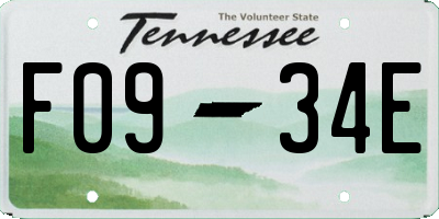 TN license plate F0934E