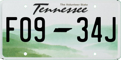 TN license plate F0934J