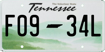 TN license plate F0934L