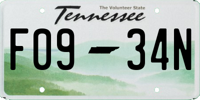 TN license plate F0934N