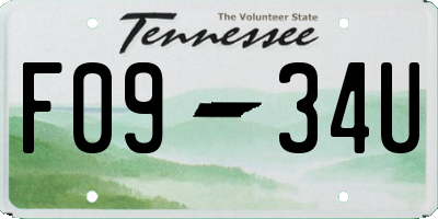 TN license plate F0934U