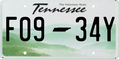 TN license plate F0934Y