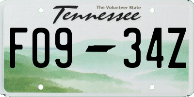 TN license plate F0934Z
