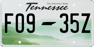 TN license plate F0935Z