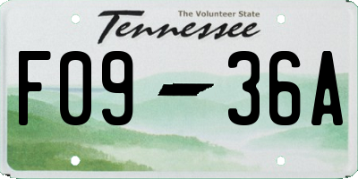 TN license plate F0936A