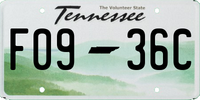 TN license plate F0936C