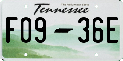 TN license plate F0936E