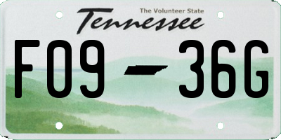 TN license plate F0936G