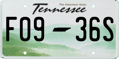 TN license plate F0936S